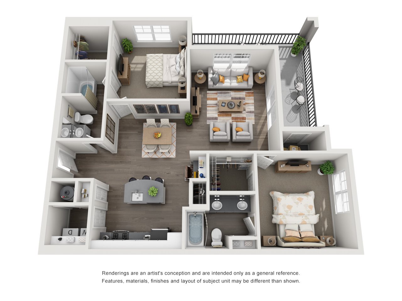 Lodge at Croasdaile Farm Two Bedroom Floor Plan
